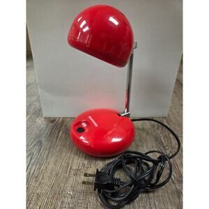 Tensor Underwriters Laboratories Red Glossy MCM Vintage Desk Lamp Telescopic